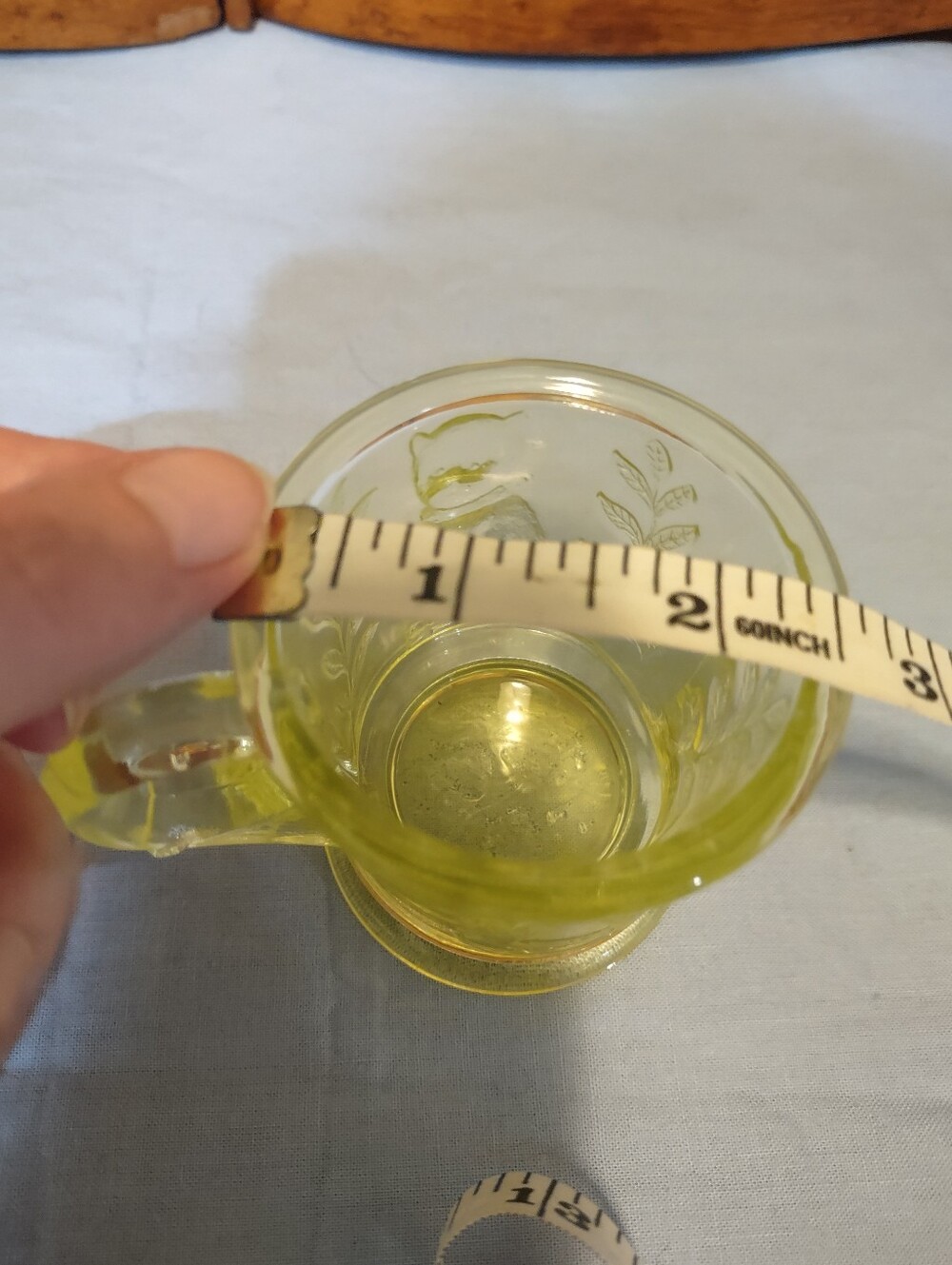 Vaseline Uranium Glass Kitten In A Basket Puppy In A Drum Mosser Glass Company - Picture 5 of 6
